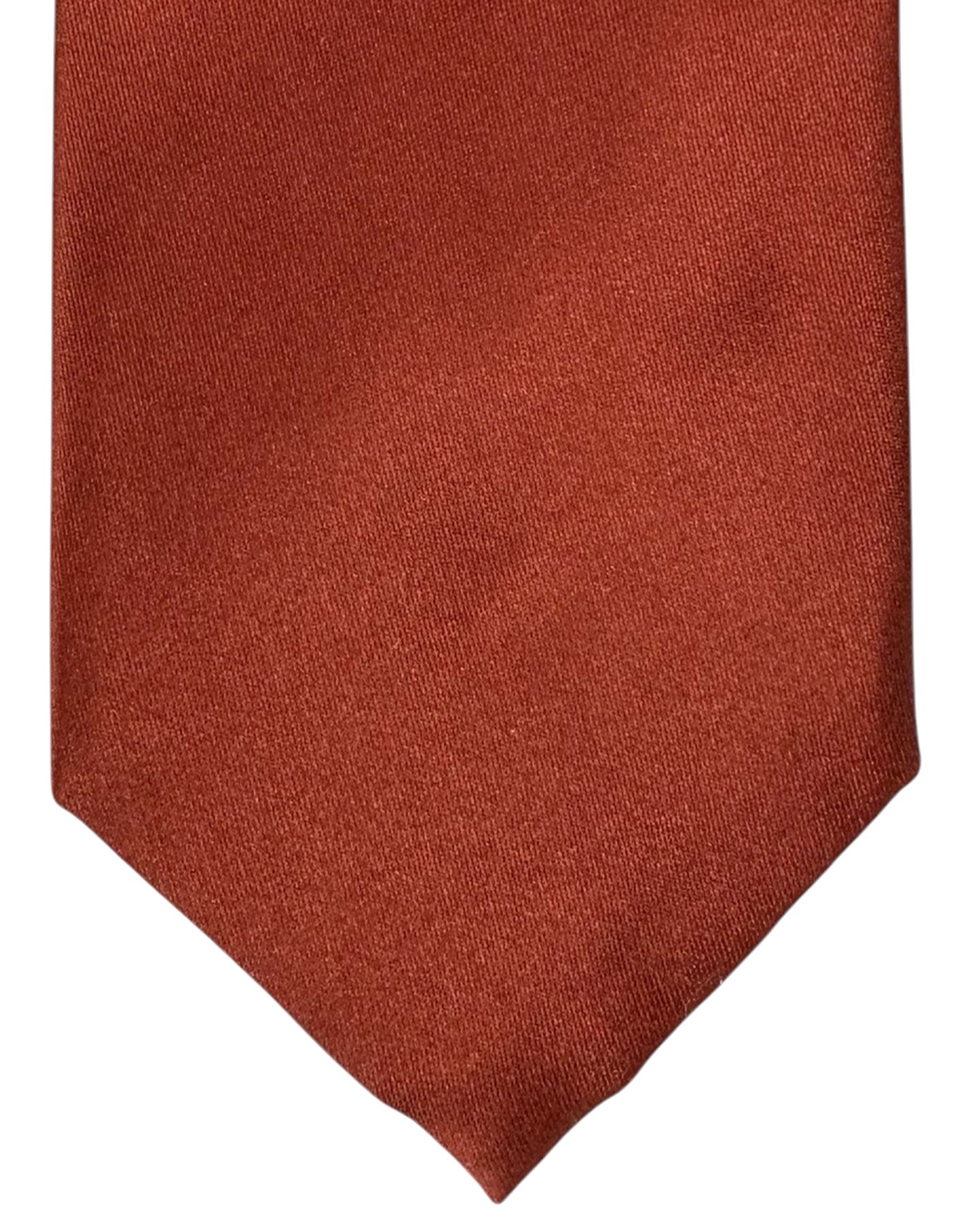 Ermenegildo Zegna Silk Tie Solid Rust Brown