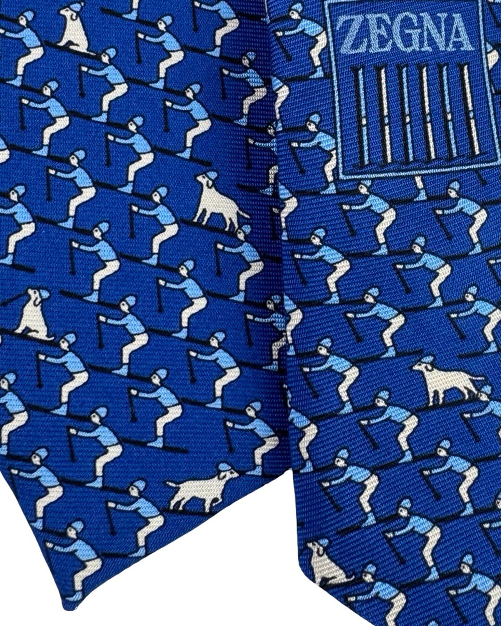 Ermenegildo Zegna Tie Navy Cross Country Ski Novelty Design