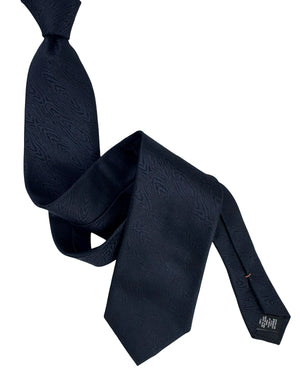Zegna Tie Black Gray Solid Tonal Swirly