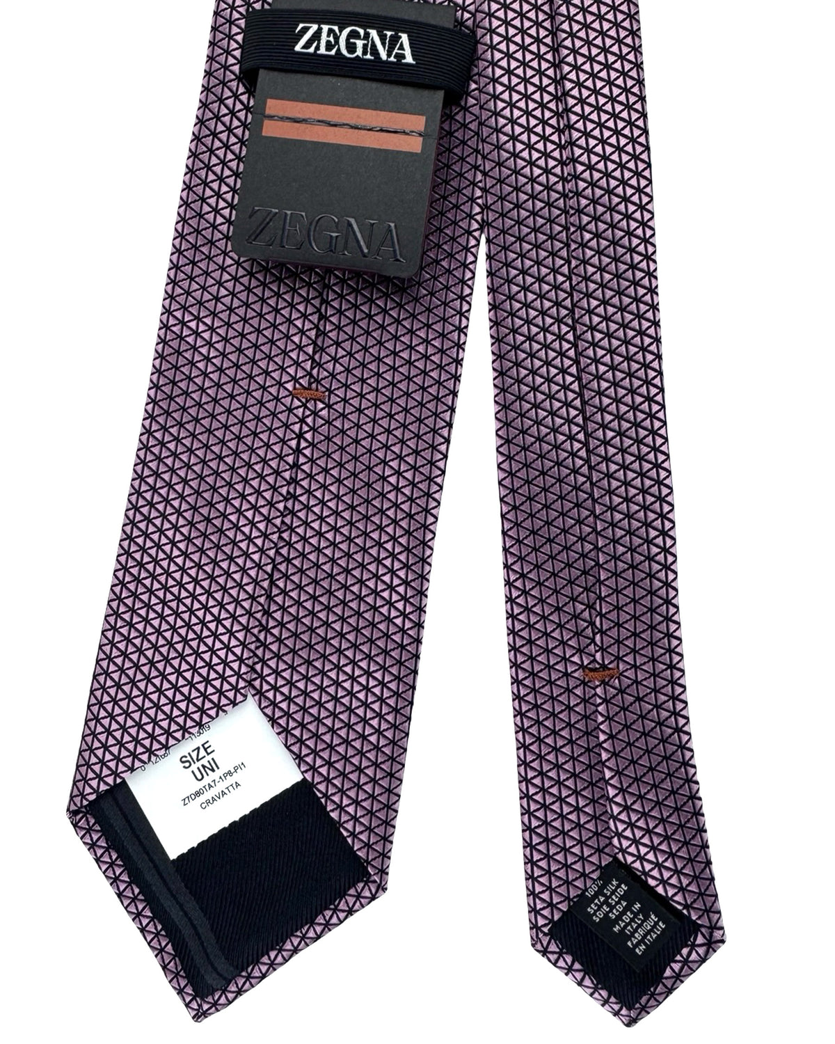 Ermenegildo Zegna Tie Pink Geometric Pattern