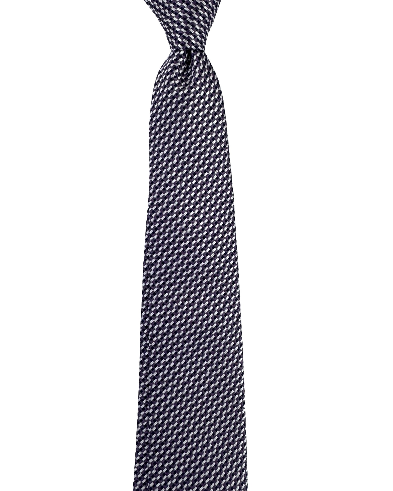 Ermenegildo Zegna Tie Purple Plum Silver - Narrow Cut