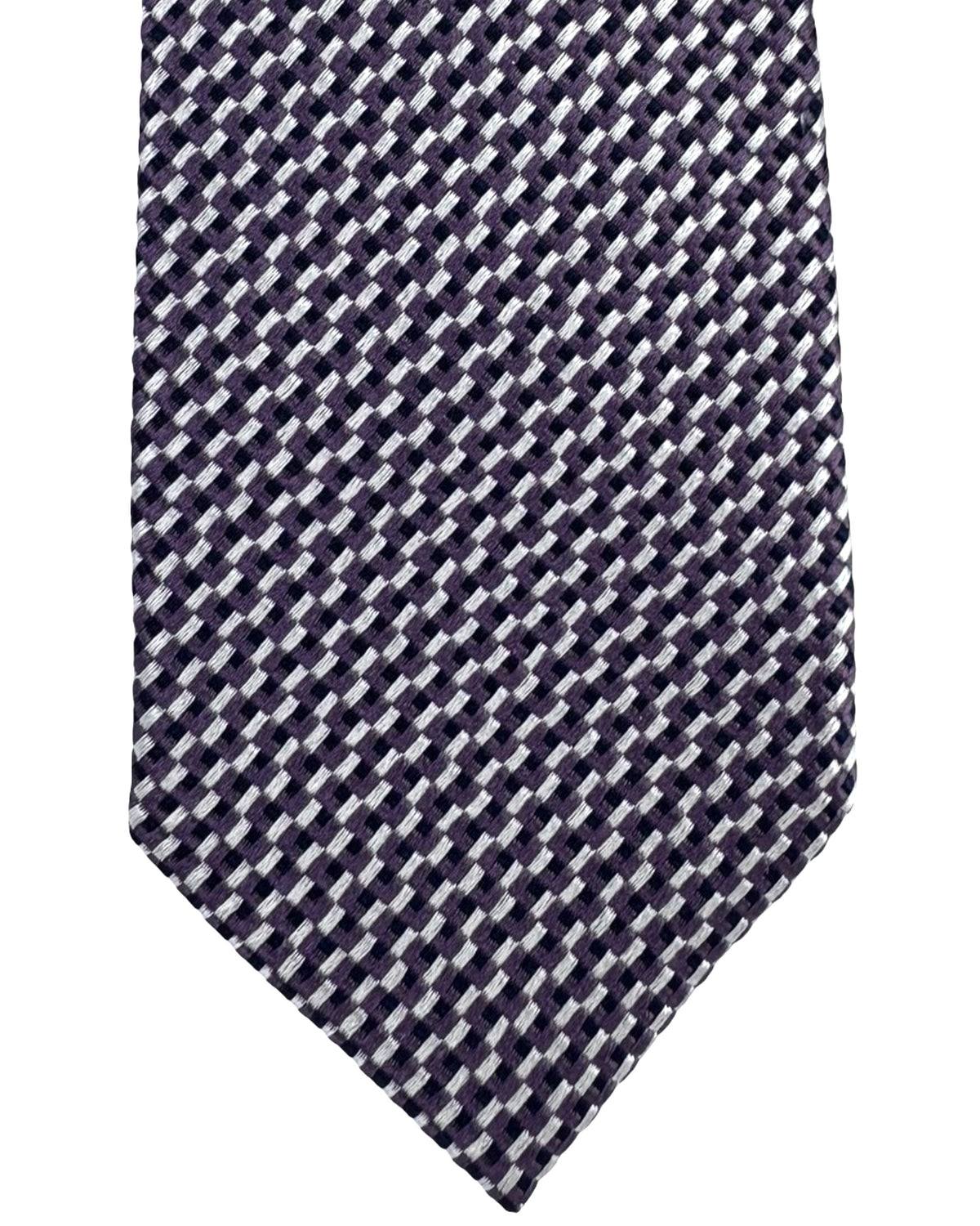 Ermenegildo Zegna Tie Purple Plum Silver - Narrow Cut
