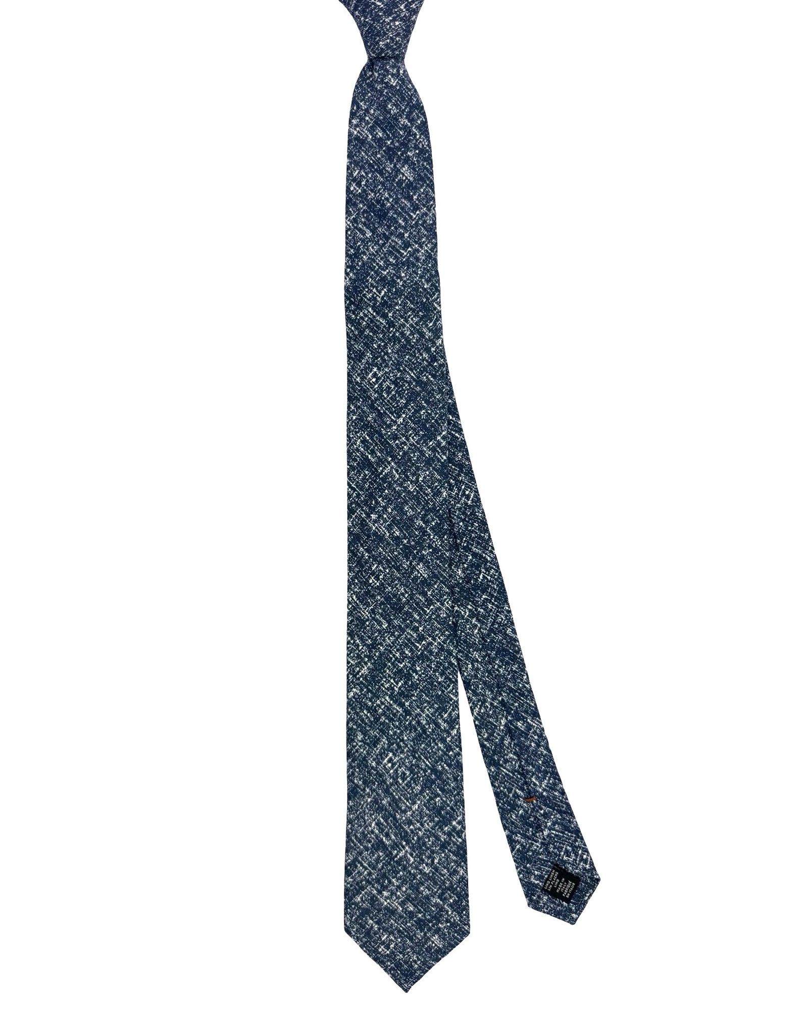 Ermenegildo Zegna Tie Dark Blue Gray - Linen Narrow Necktie