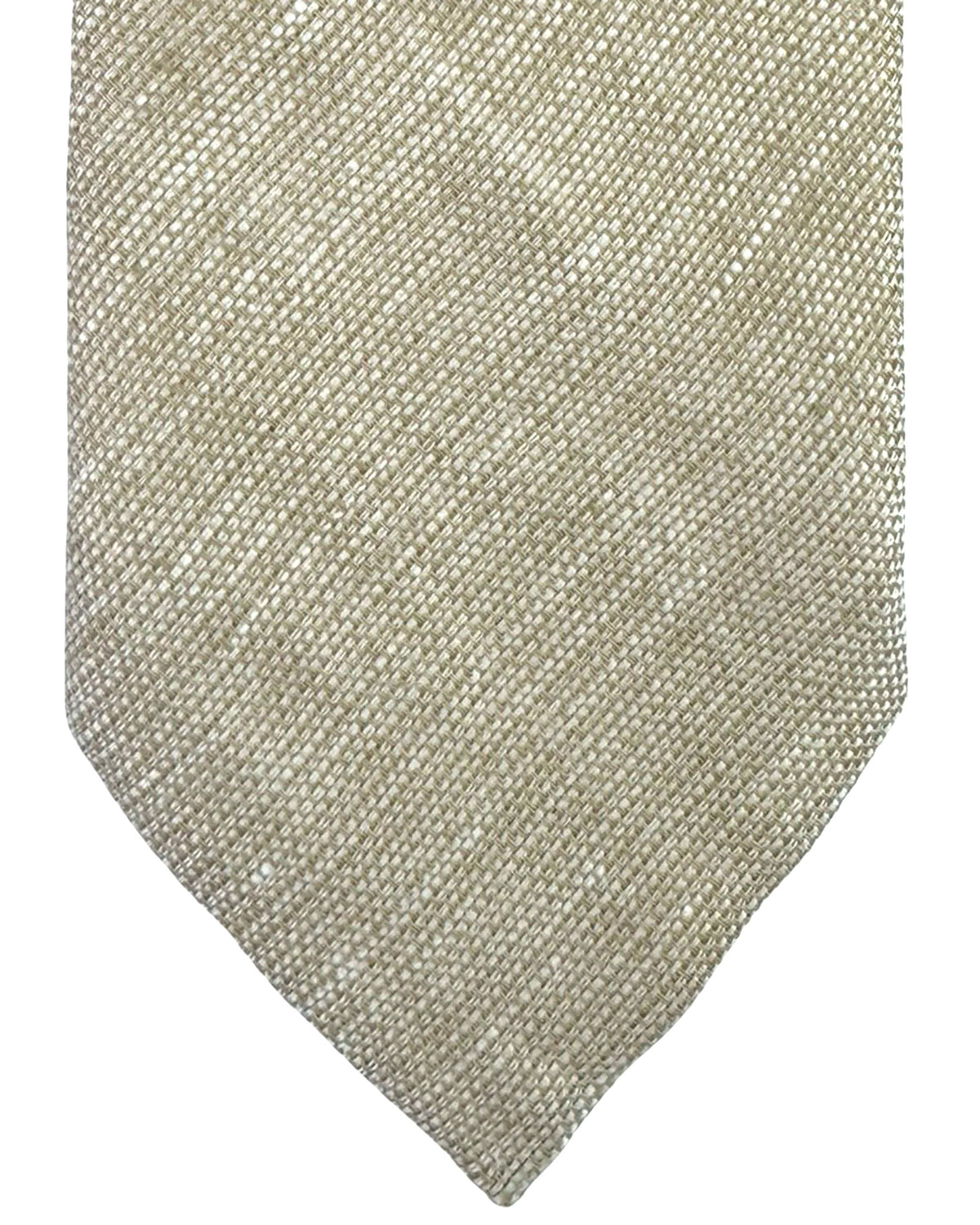 Ermenegildo Zegna Linen Tie Beige Textured Weave