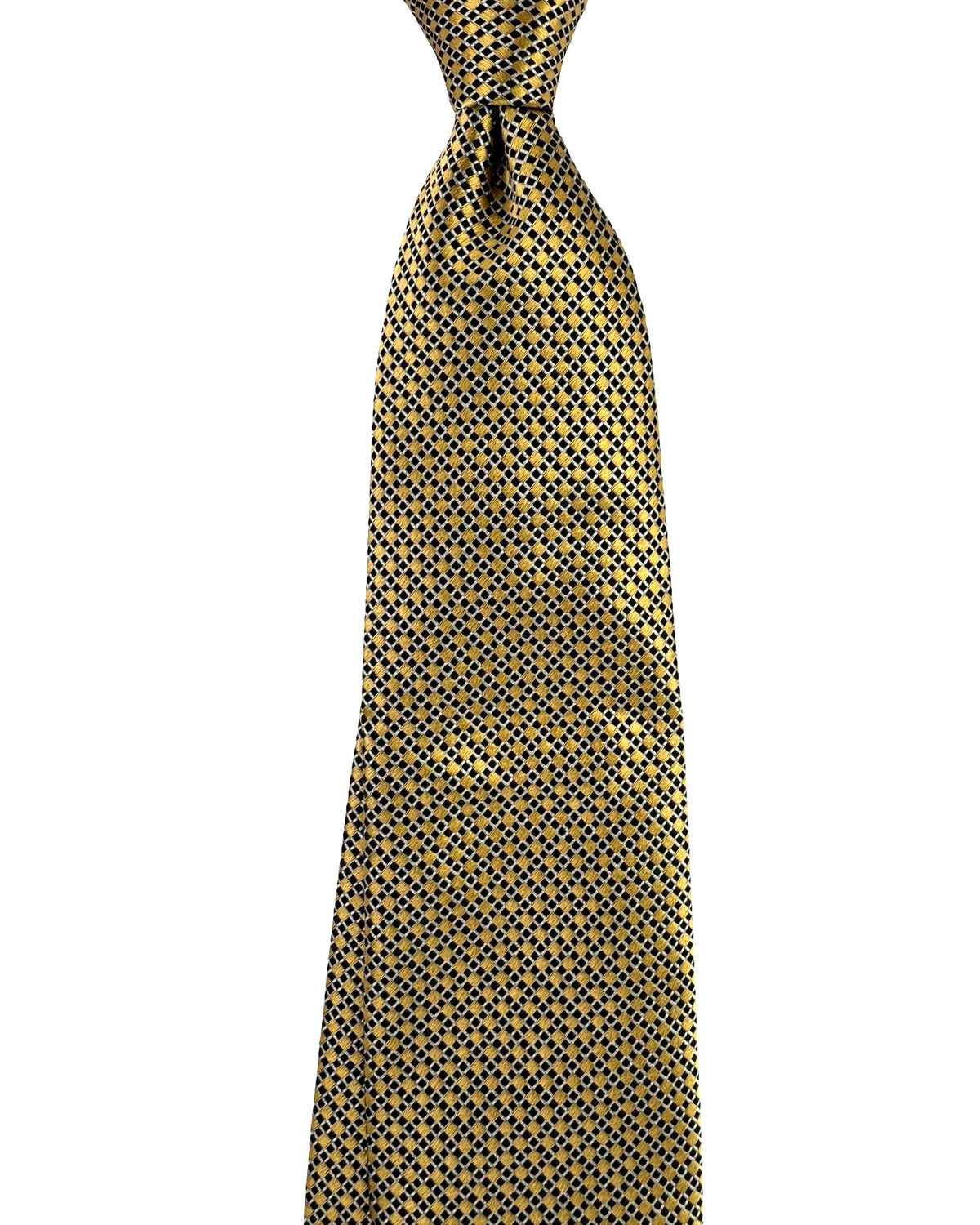 Ermenegildo Zegna Tie Olive Black Silver Geometric