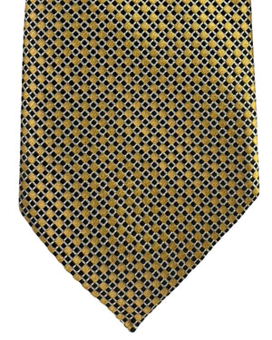 Ermenegildo Zegna Tie Olive Black Silver Geometric