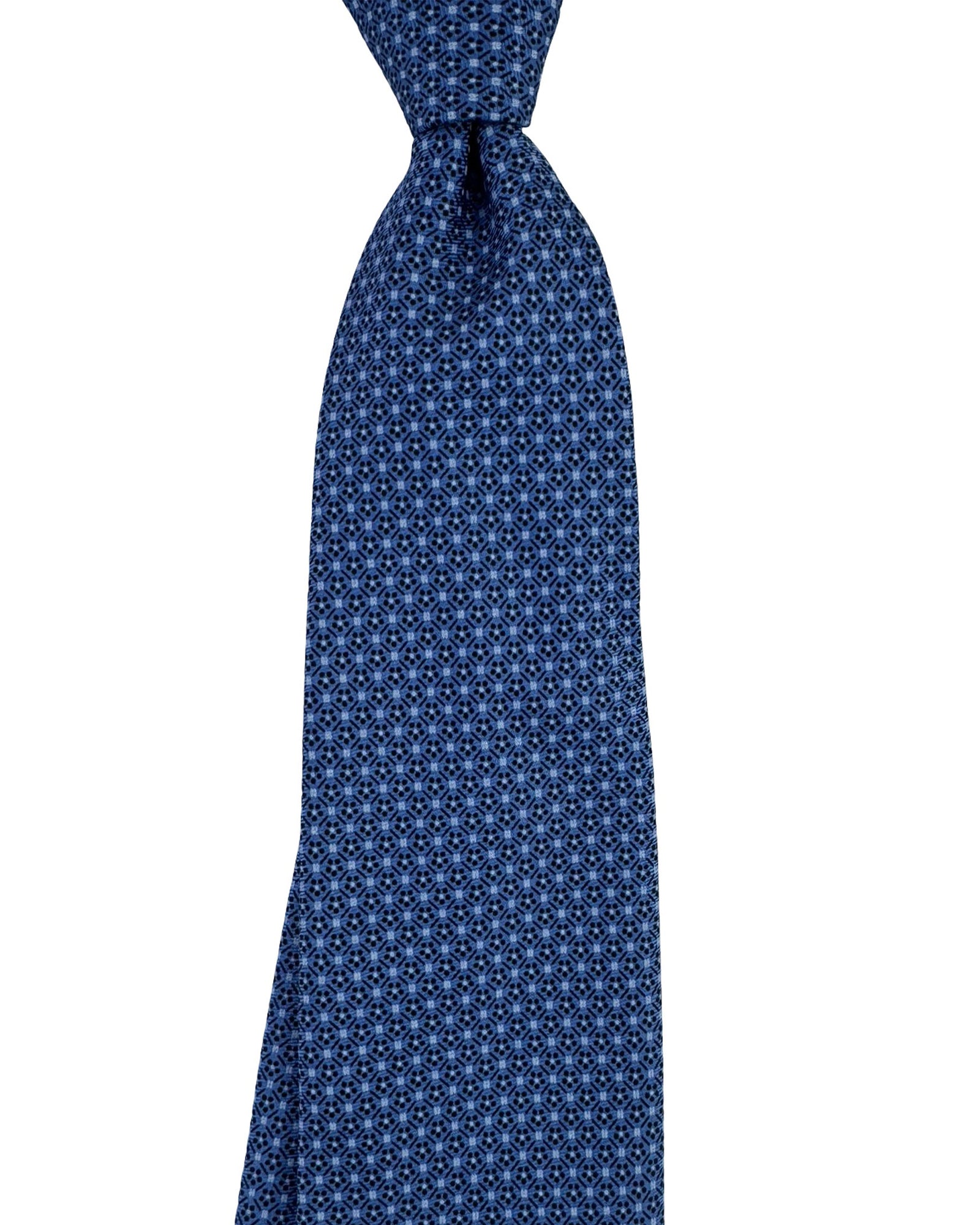 Zegna Tie Blue Geometric Design
