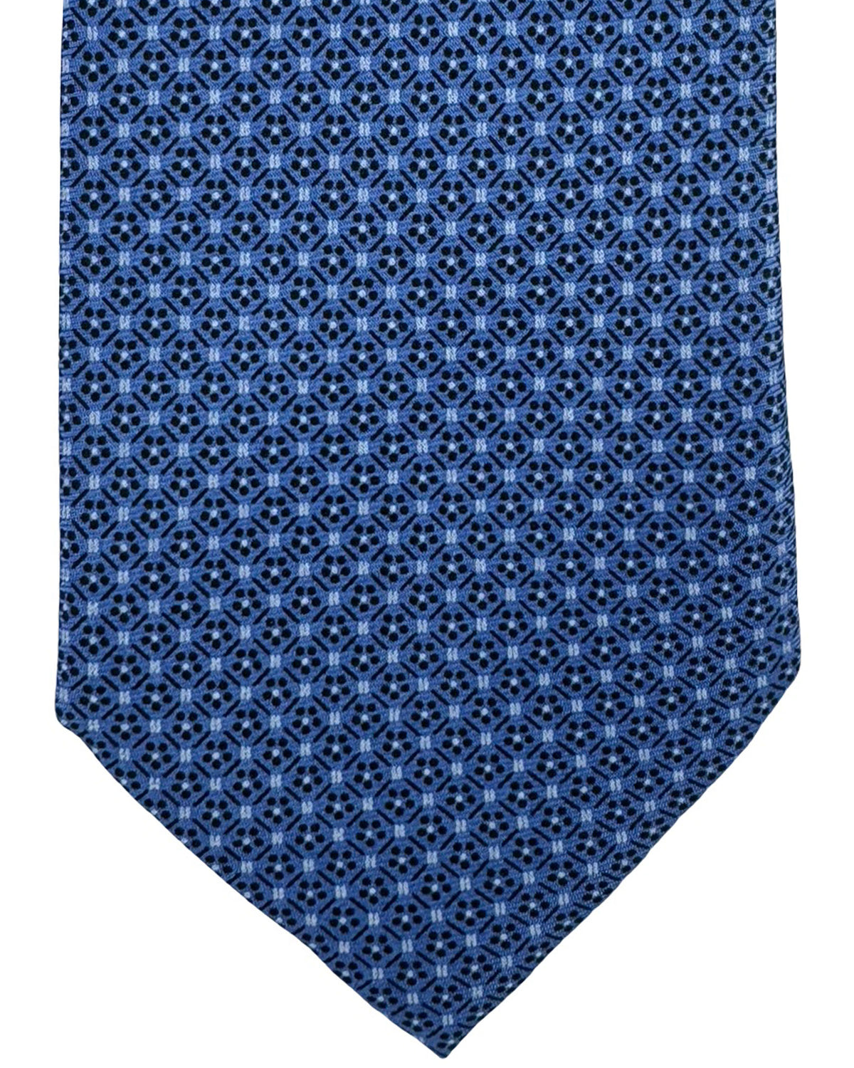 Zegna Tie Blue Geometric Design