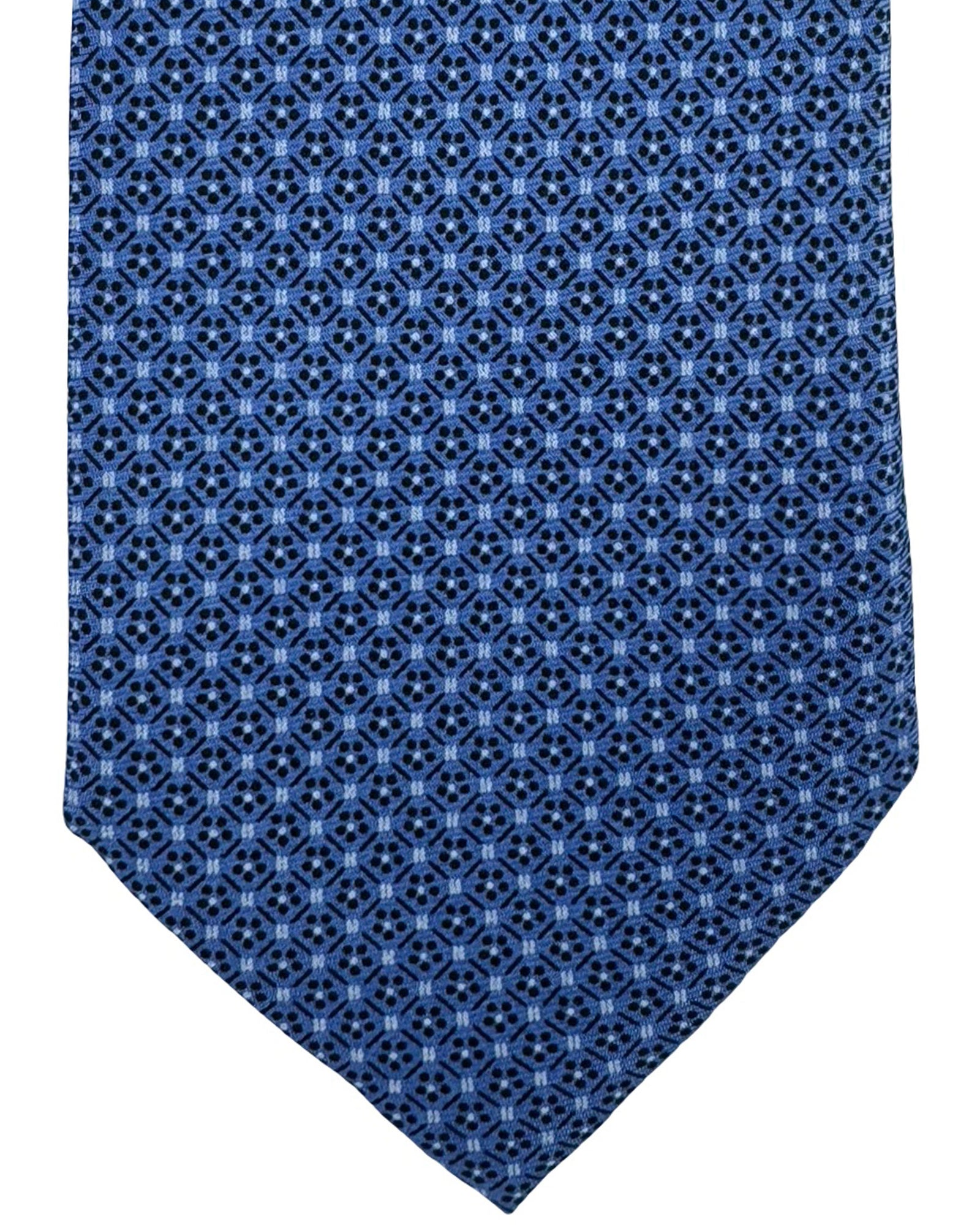 Zegna Tie Blue Geometric Design