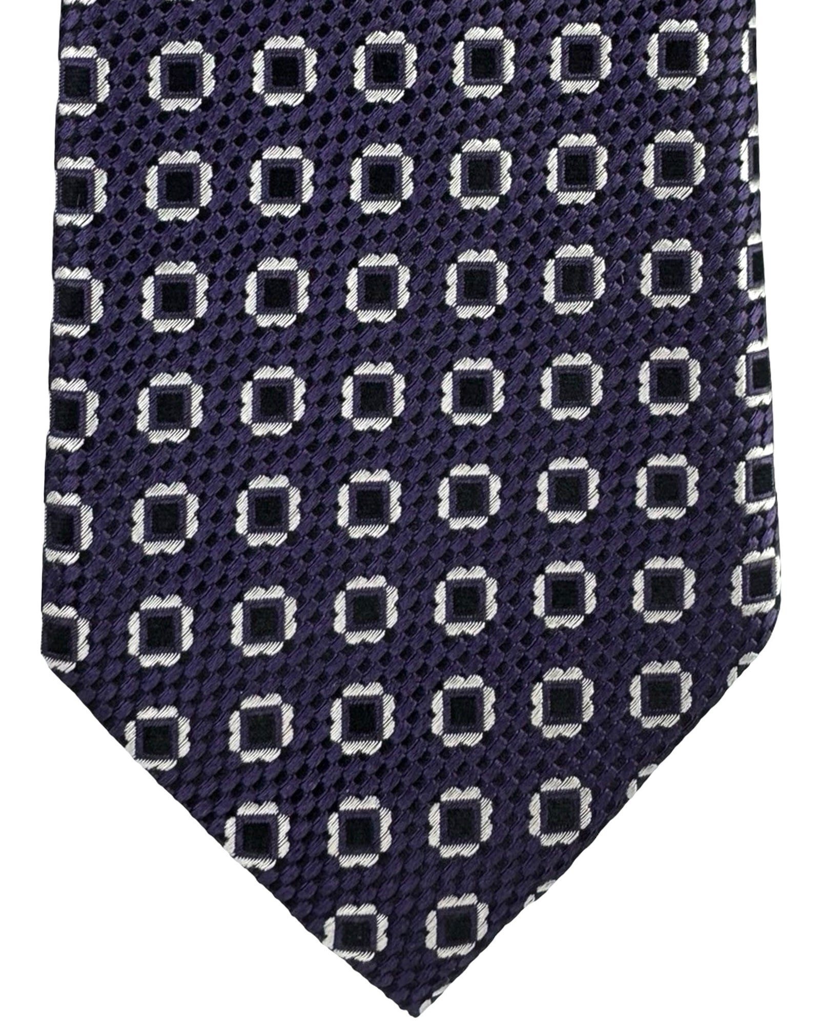Ermenegildo Zegna Silk Tie Purple Black Silver