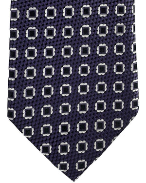 Ermenegildo Zegna Silk Tie Purple Black Silver