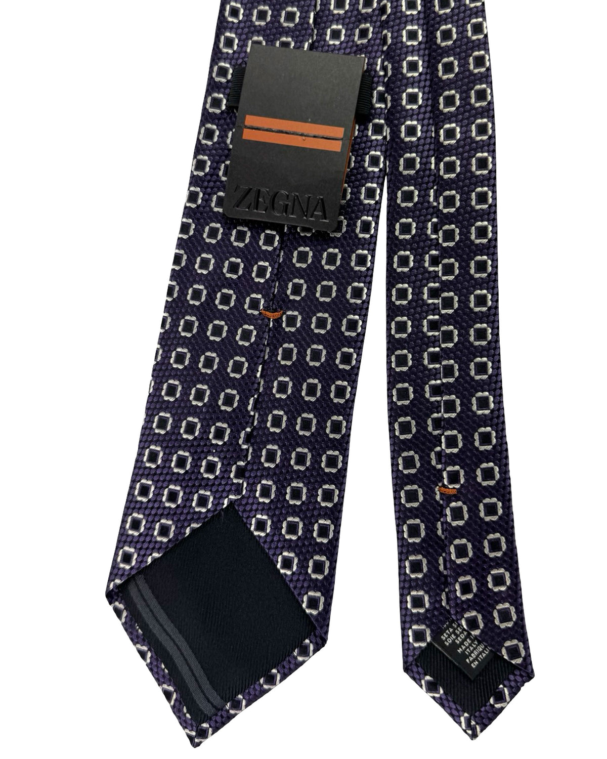 Ermenegildo Zegna Silk Tie Purple Black Silver