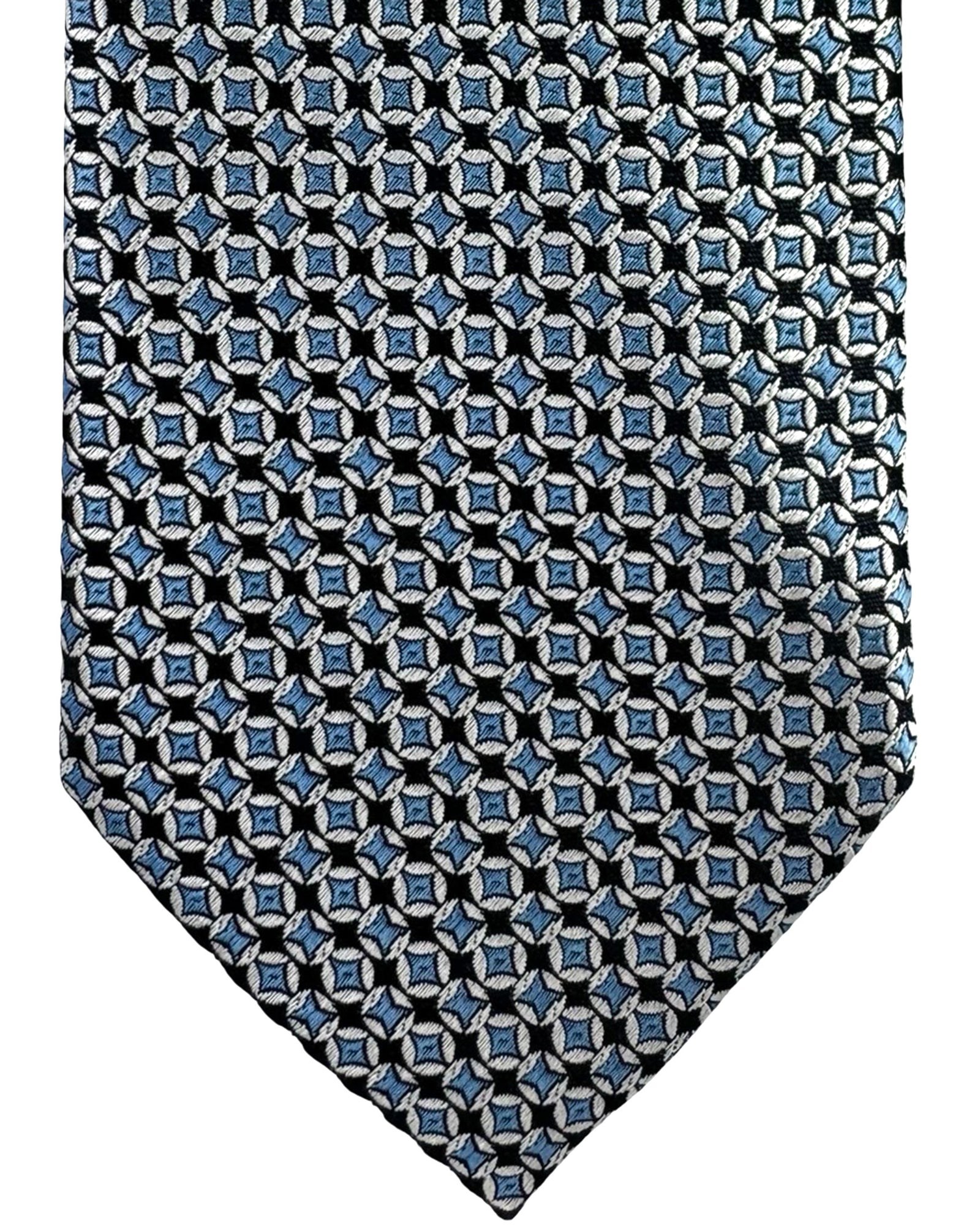 Ermenegildo Zegna Tie Black Blue Silver