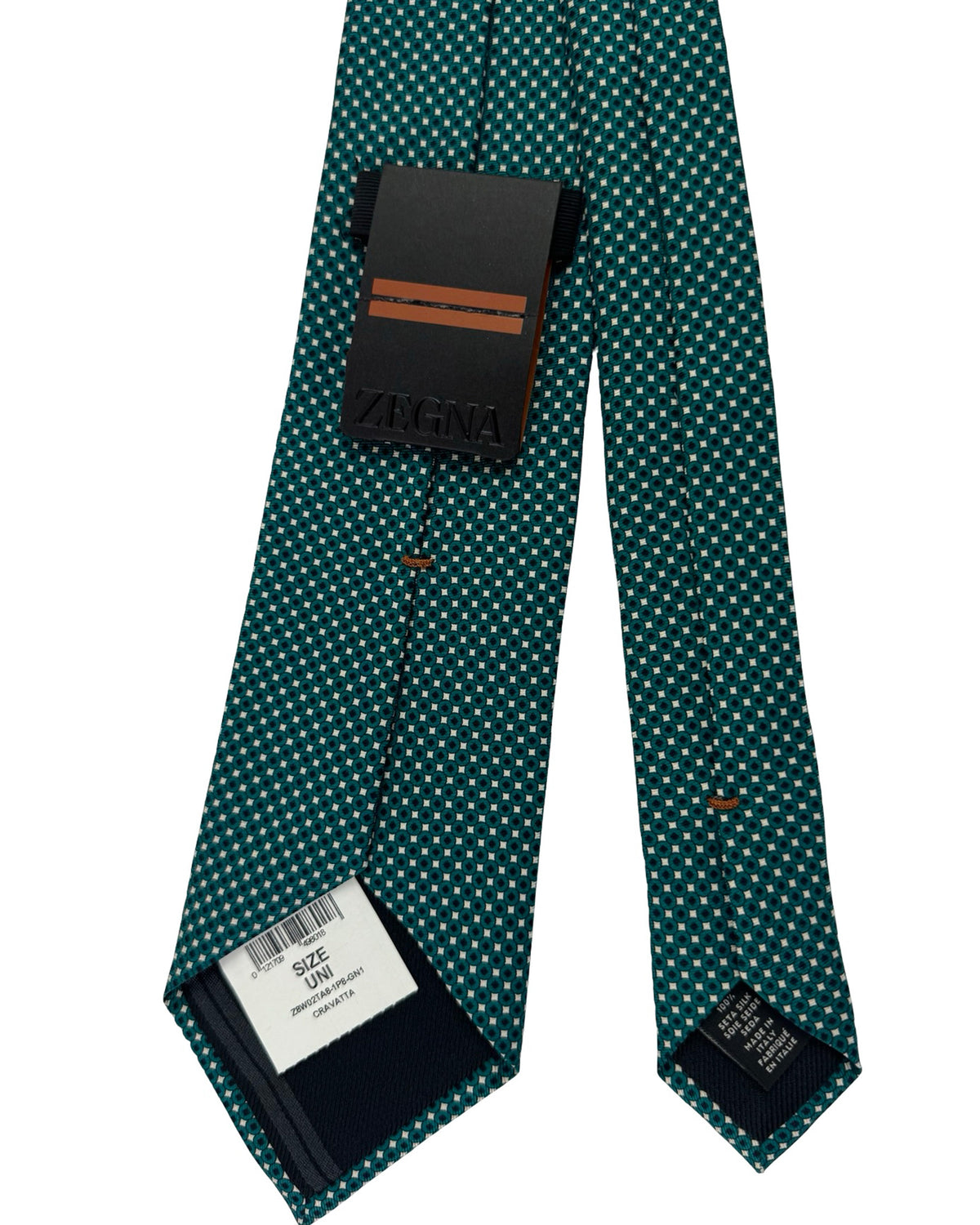 
 Zegna Tie Green Black Silver Design