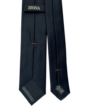 Ermenegildo Zegna Tie Solid Black - Narrow Necktie