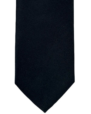 Ermenegildo Zegna Tie Solid Black - Narrow Necktie