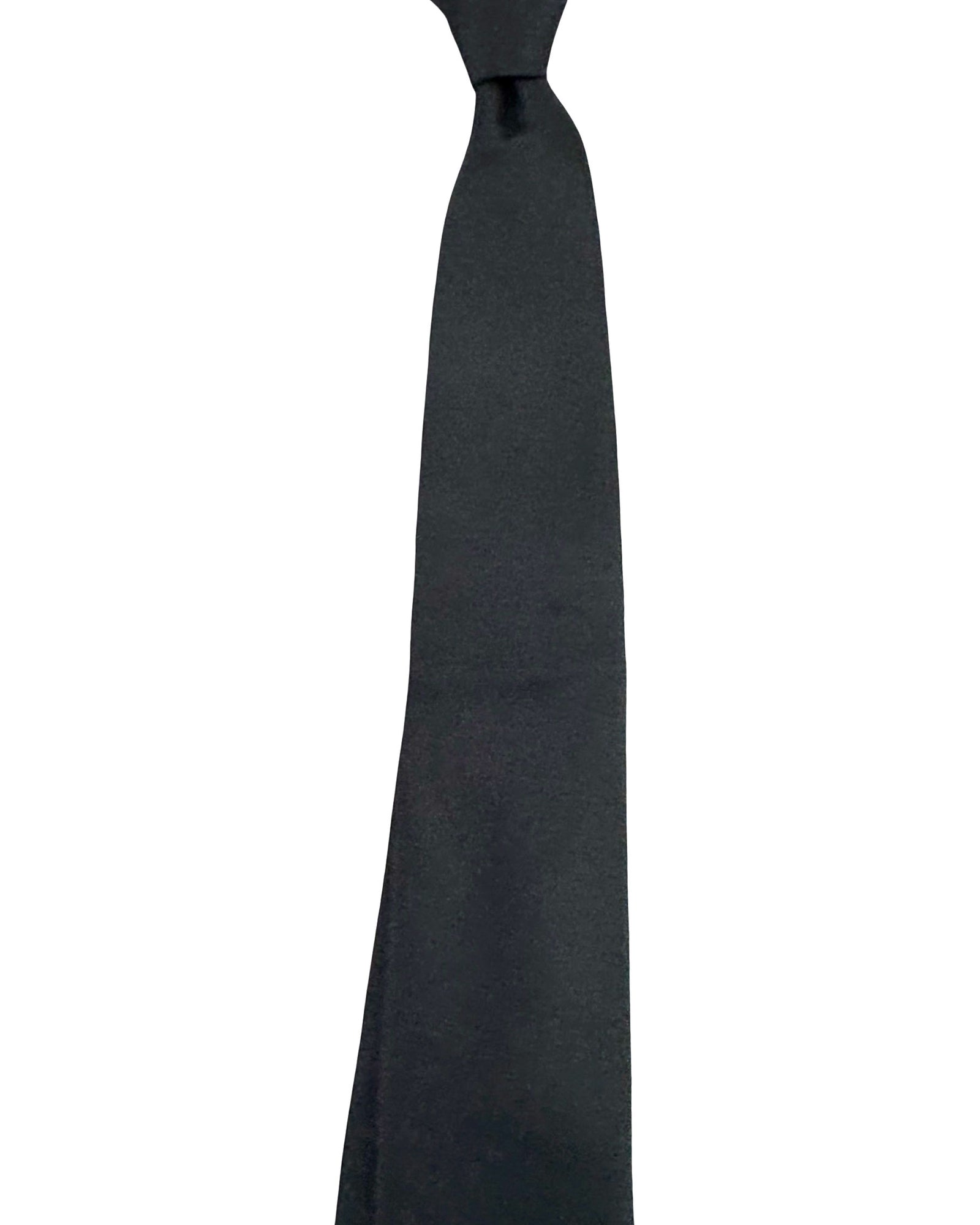 Z Zegna Tie Solid Black Grosgrain - Narrow Cut