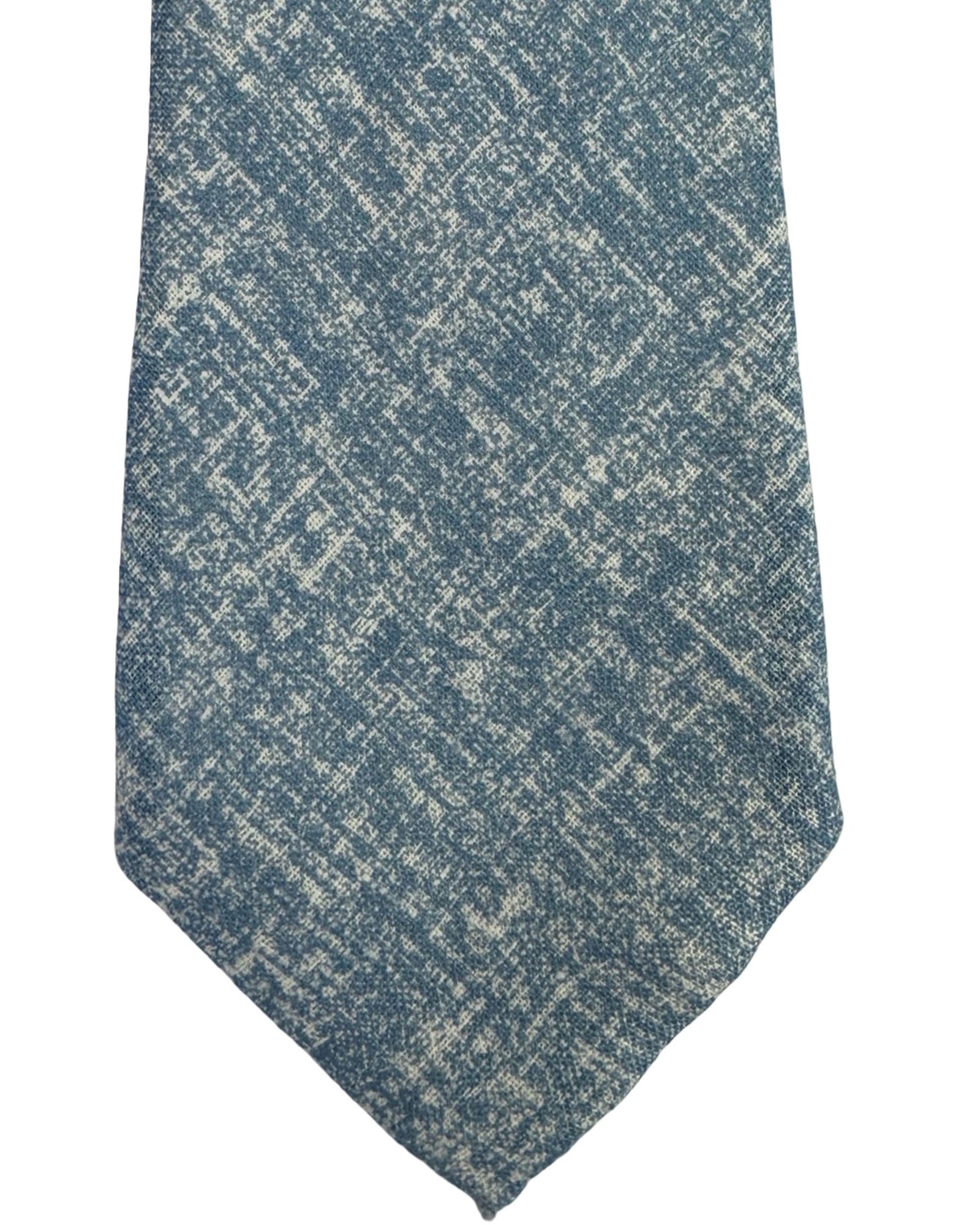 Zegna Linen Tie Blue - Narrow Cut