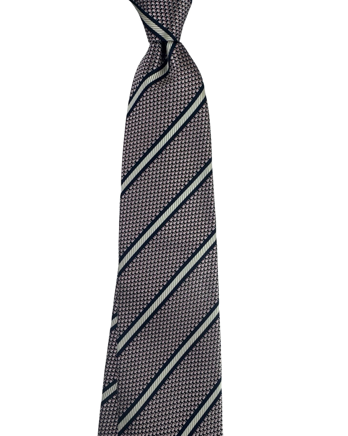 Zegna Silk Tie Pink Stripes Design