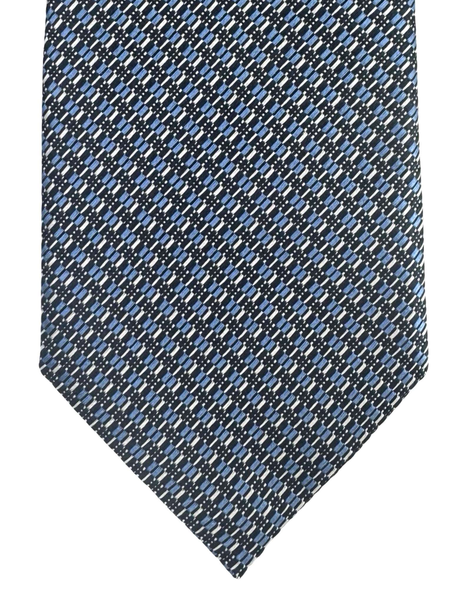Zegna Tie Midnight Blue Pattern