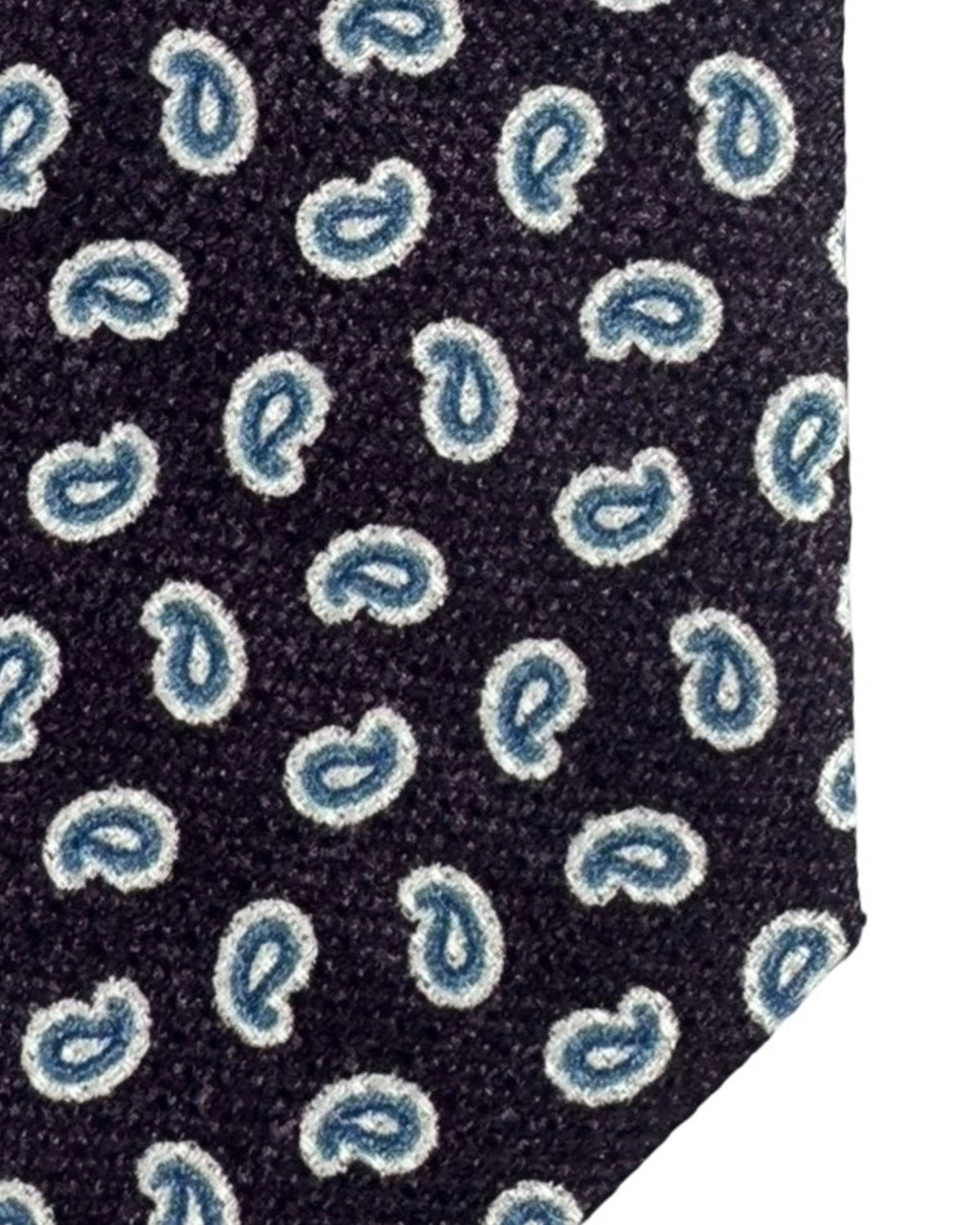 Zegna Silk Tie Dark Brown Paisley - Narrow Cut