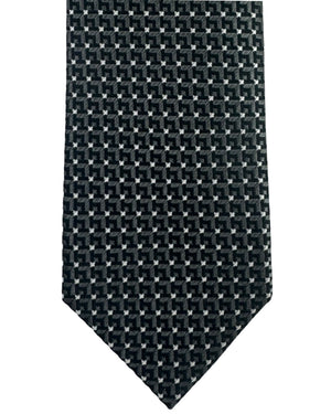 Z Zegna Silk Tie Gray Design - Skinny Cut