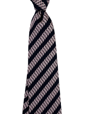Ermenegildo Zegna Tie Dark Blue Pink Stripes
