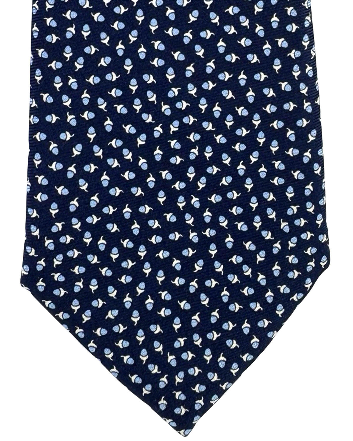 Ermenegildo Zegna Silk Tie Navy Blue Acorn Pattern