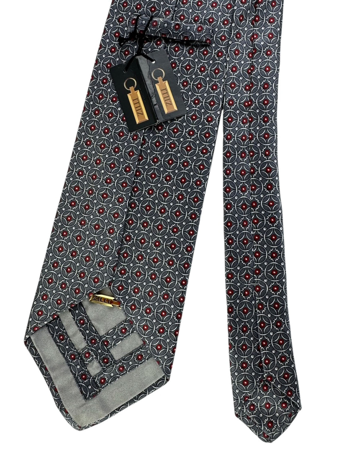 Zilli Tie Gray Bordeaux Design