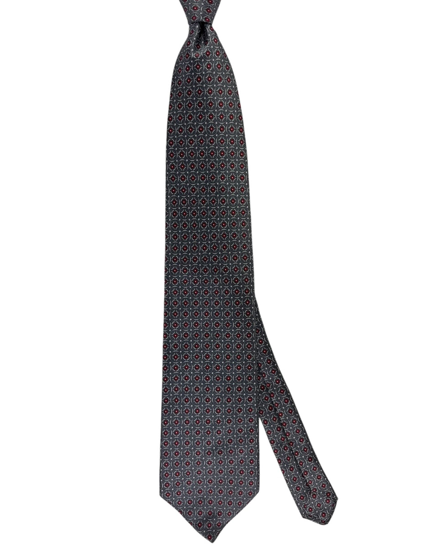 Zilli Tie Gray Bordeaux Design