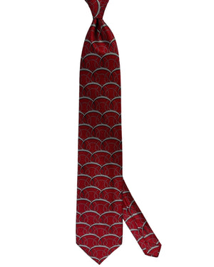 Zilli silk Tie Red Gray Swirly Pattern