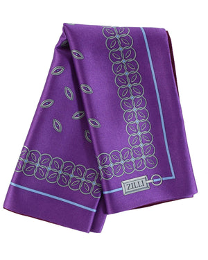 Zilli Silk Pocket Square Purple 