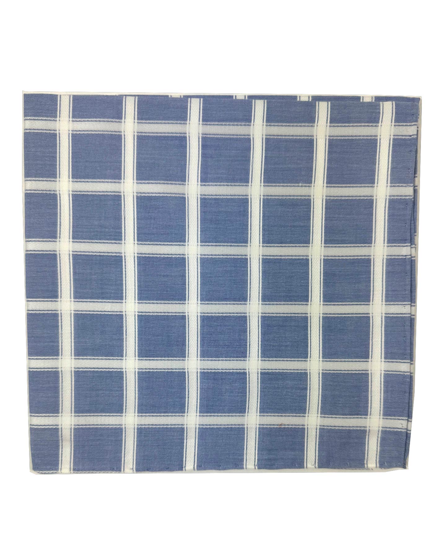 Zilli Cotton Pocket Square Royal Blue White Check sale