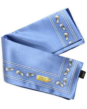 Zilli Pocket Square Dark Blue Cufflinks