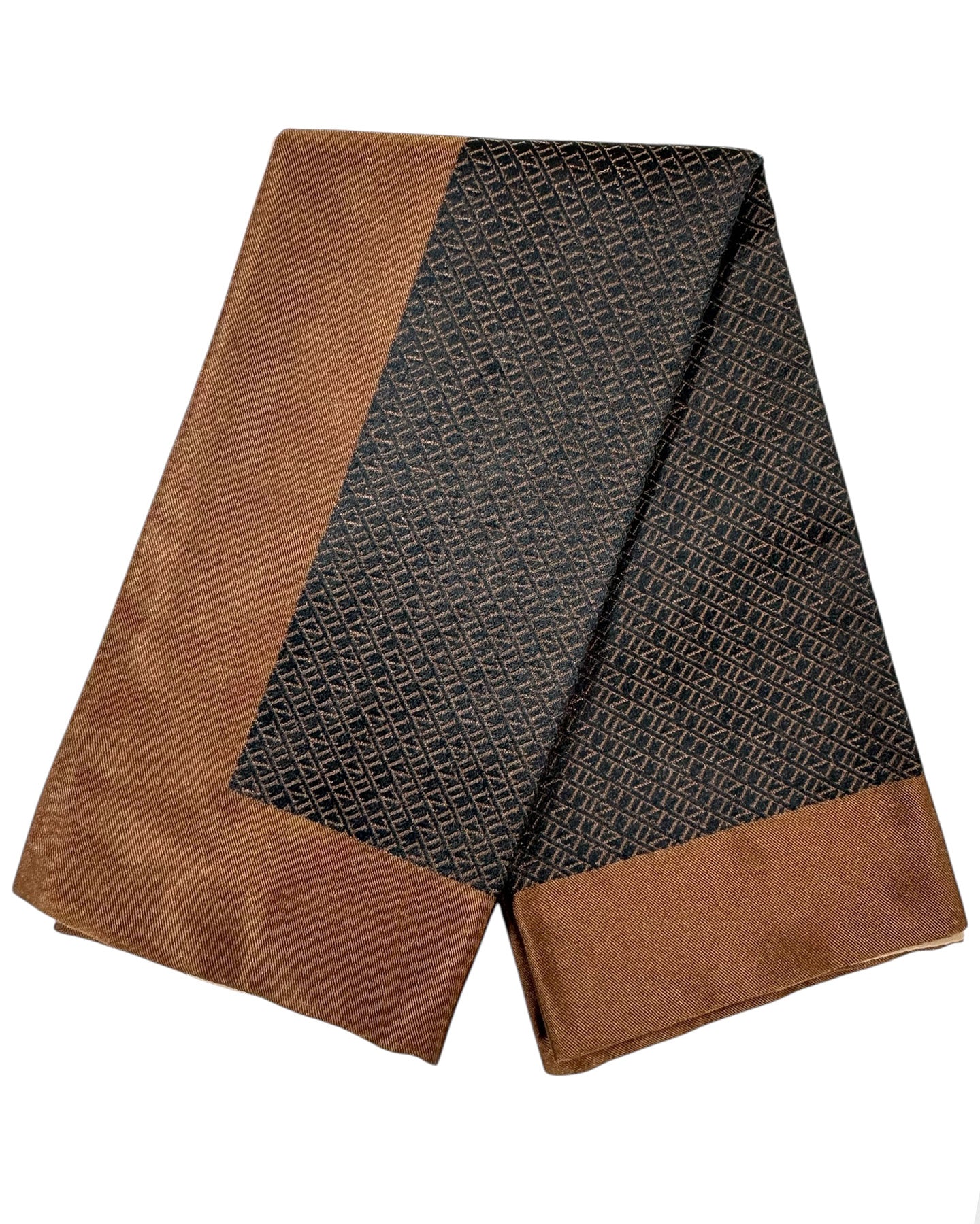 Zilli Pocket Square Black Brown Logo