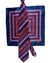 Zilli Tie & Matching Pocket Square Set Navy Red Blue Stripes Design