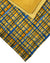 Zilli Tie & Matching Pocket Square Set Orange Gold Blue Gray Check Design