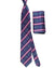 Zilli Tie & Matching Pocket Square Set Pink Gray Swirl Stripe