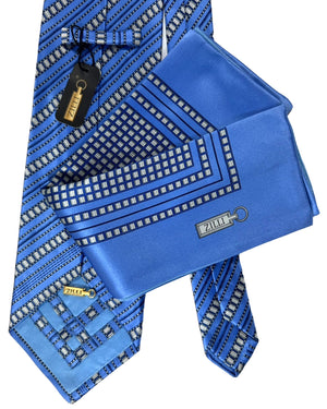 Zilli silk Tie & Matching Pocket Square Set 