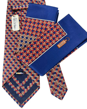 Zilli silk Tie & Matching Pocket Square Set 