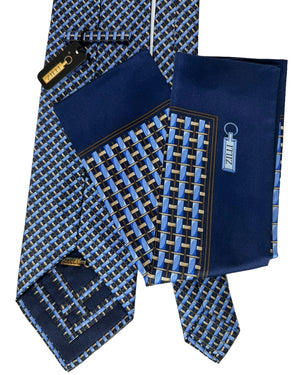 Zilli silk Tie & Matching Pocket Square Set 