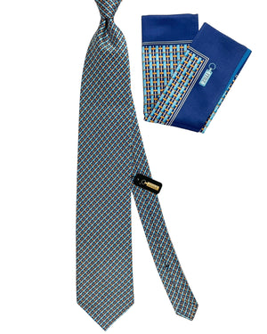 Zilli genuine Tie & Matching Pocket Square Set 