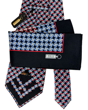 Zilli silk Tie & Matching Pocket Square Set 