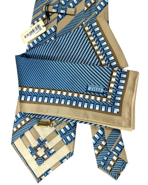 Zilli authentic Tie & Matching Pocket Square Set 