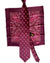 Zilli Tie & Pocket Square Set Maroon Pink Ornamental Medallions Design