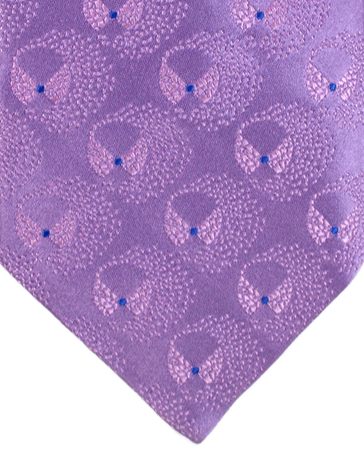 Zilli Silk Tie Lilac Royal Blue Geometric - Wide Necktie