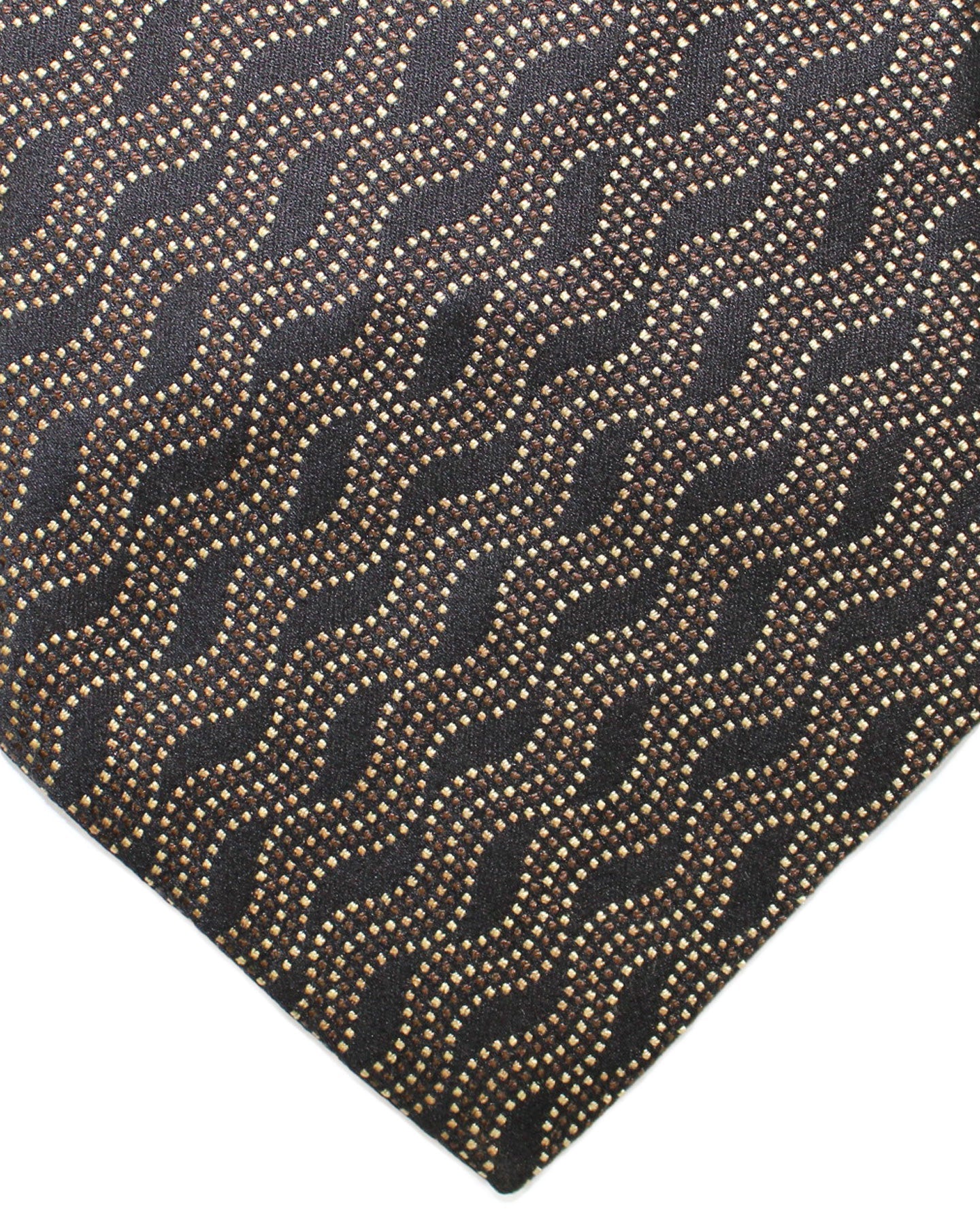 Zilli Silk Tie Black Silver Swirl - Wide Necktie