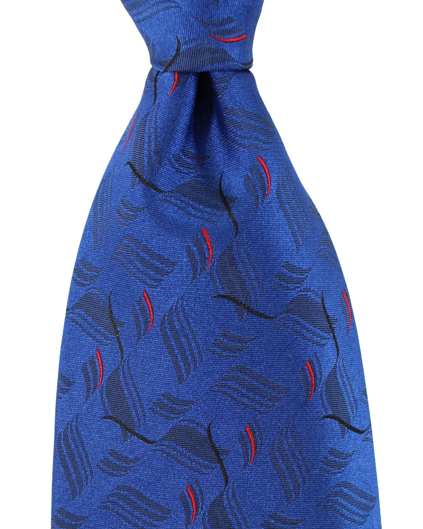 Zilli Silk Tie Dark Blue Red Design - Wide Necktie