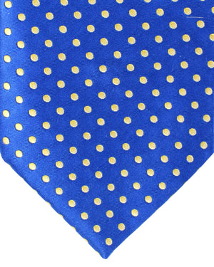 Zilli Silk Tie Royal Blue Dots Design - Wide Necktie