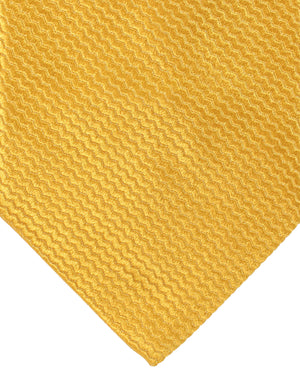 Zilli Silk Tie Mustard Zig Zag Design - Wide Necktie